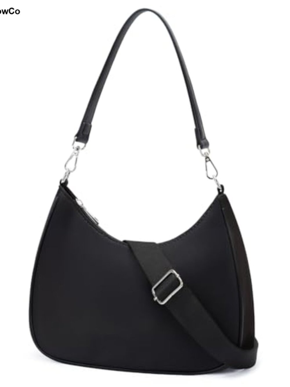 CHOLISS Small Nylon Crescent Shoulder Bag for Women 2-in-1 Crossbody Hobo Purse